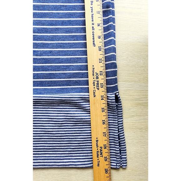 TOP/JONES NEW YORK-Blue Denim and Gray Color-Long Sleeves-Stripes-Size X Large - Picture 12 of 14